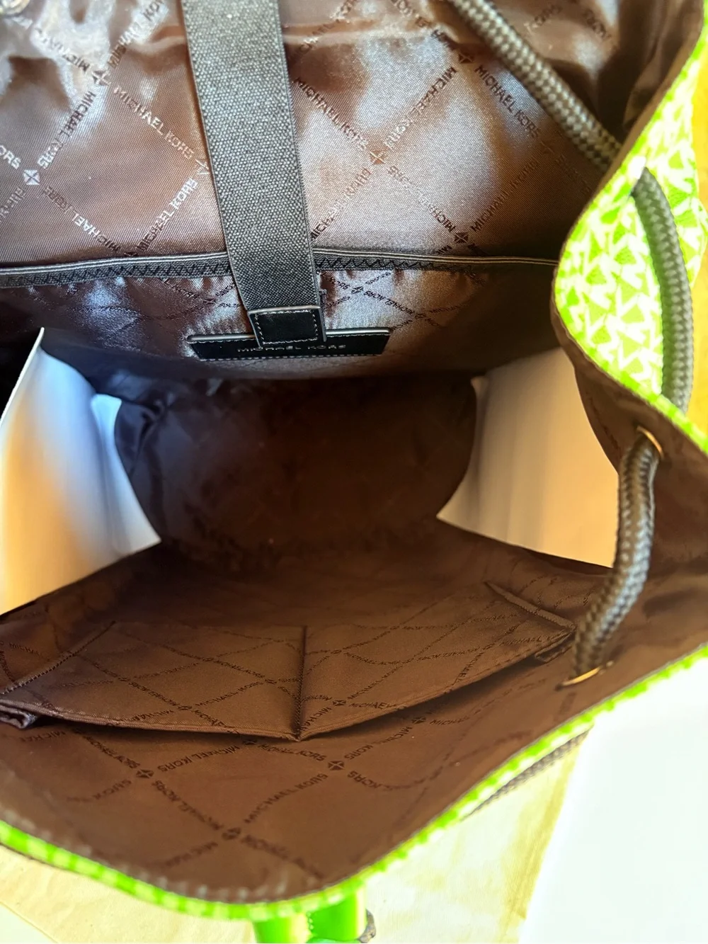 Michael Kors Neon Green Ombre Signature Backpack